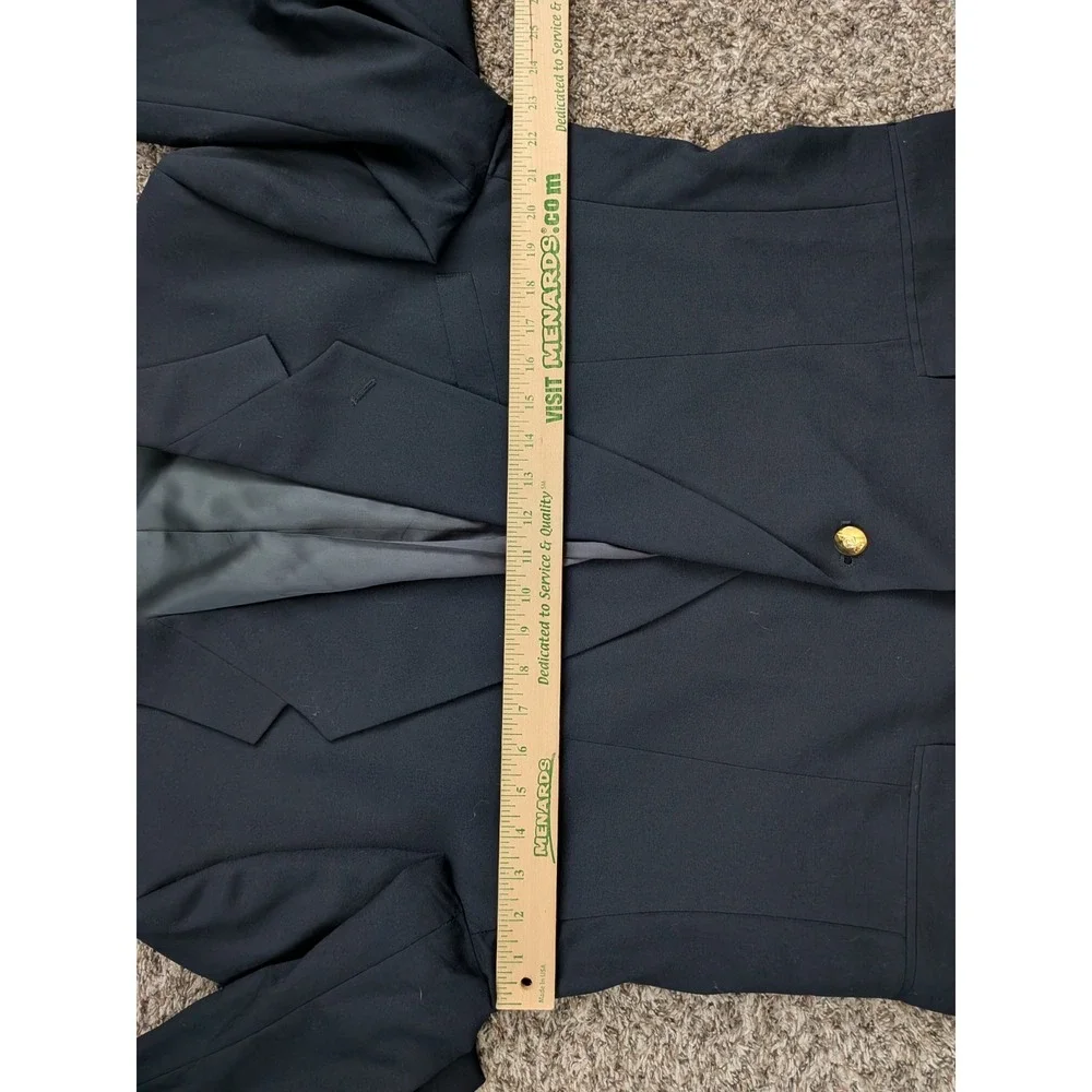 Austin Reed London Mens Navy Blue Pure Virgin Wool Blazer Gold Buttons USA 44R